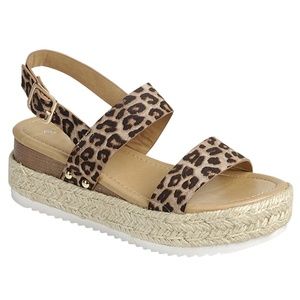 Leopard Espadrille Platform Sandal